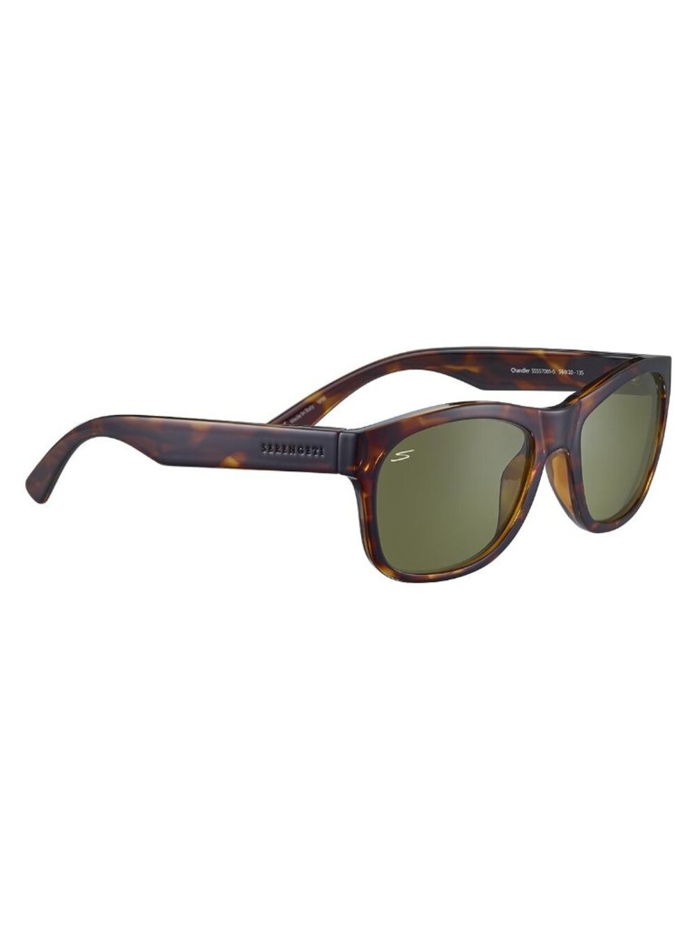 New Serengeti Unisex Sunglasses Havana Rectangle Multicolor Lens Injected Frame